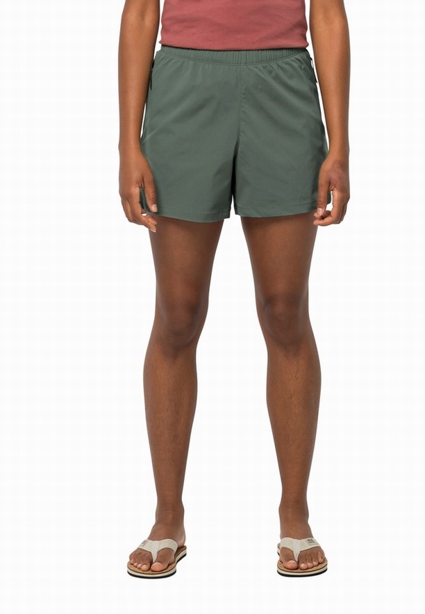 Green Women Jack Wolfskin Wanderthirst Shorts | 91759260