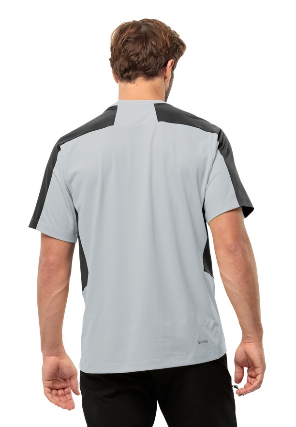 Grey Men Jack Wolfskin Narrows T Shirts | 46320018