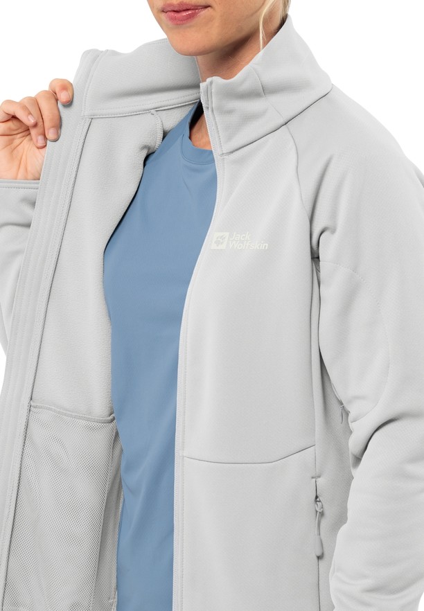 Grey Women Jack Wolfskin Alpgrat Fz Fleece Jackets | 43664988