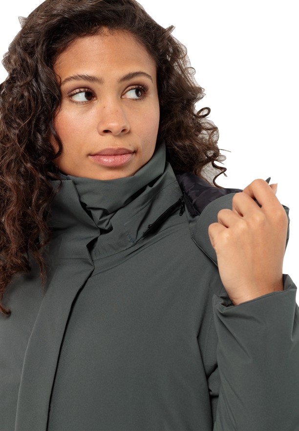 Grey Women Jack Wolfskin Luisenplatz Down Coats | 37067501