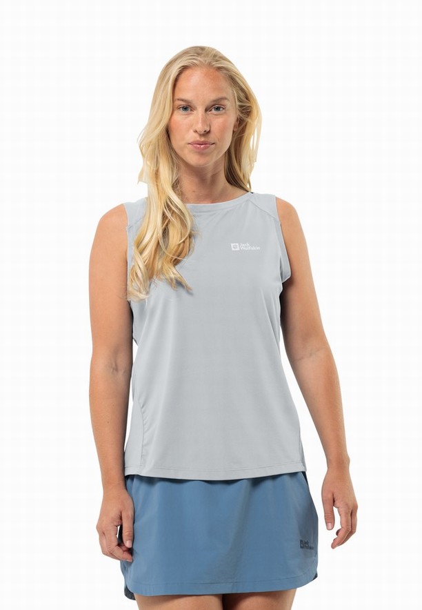 Grey Women Jack Wolfskin Prelight Chill Tank Top | 73224990