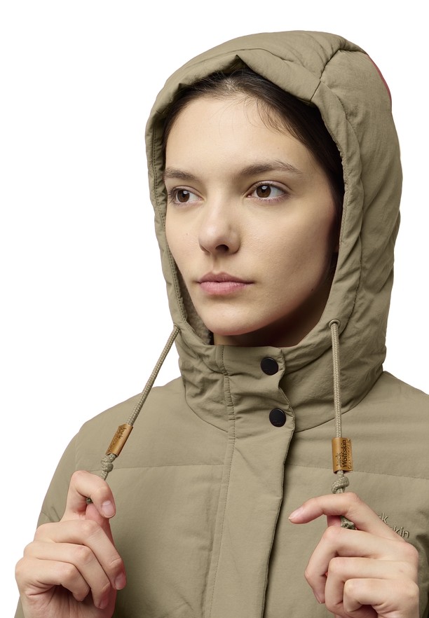 Khaki Women Jack Wolfskin Nordlicht Down Coats | 32947007