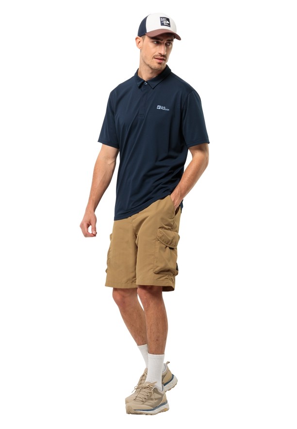 Navy Men Jack Wolfskin Delgami Polo Shirts | 53964241