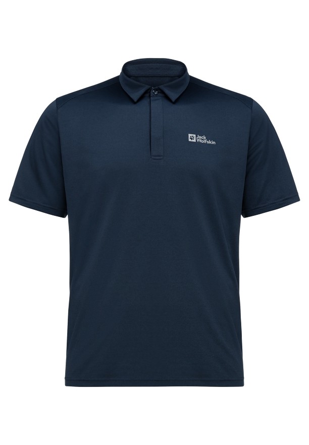 Navy Men Jack Wolfskin Delgami Polo Shirts | 53964241