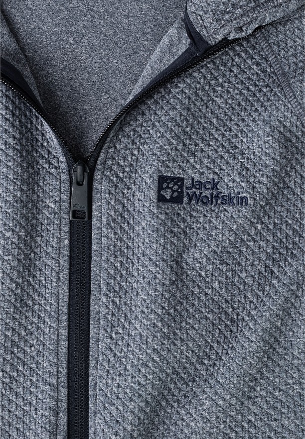 Navy Men Jack Wolfskin Fernweh Hooded Fleece Jackets | 12956554