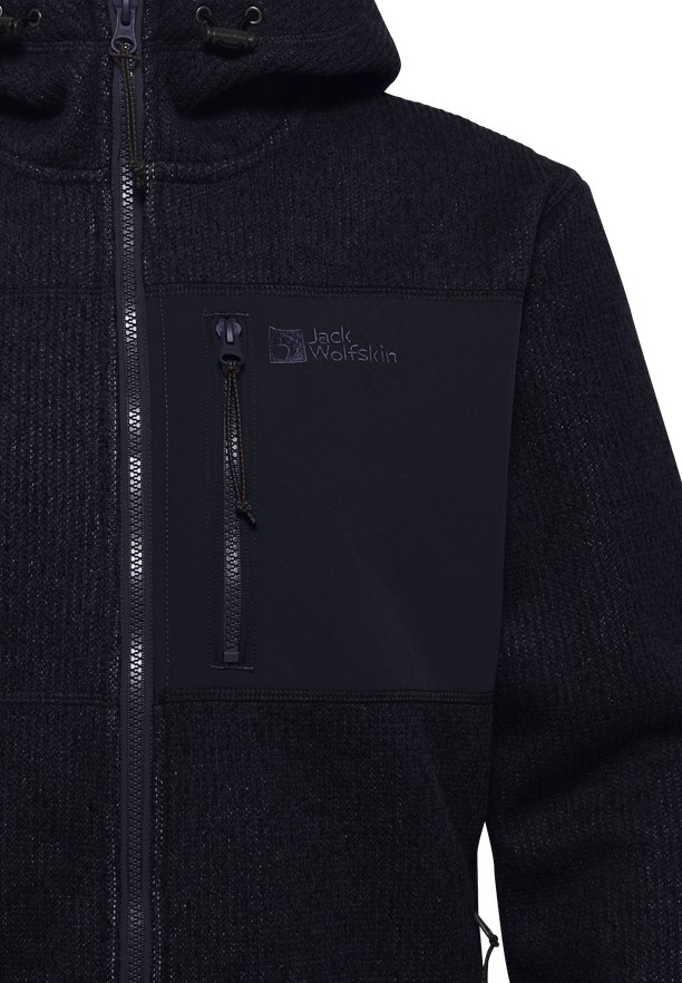 Navy Men Jack Wolfskin Kaminfeuer Hooded Fleece Jackets | 37246908
