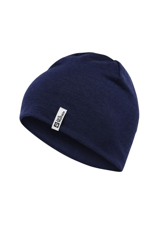 Navy Men Jack Wolfskin Merino Beanie | 46500861