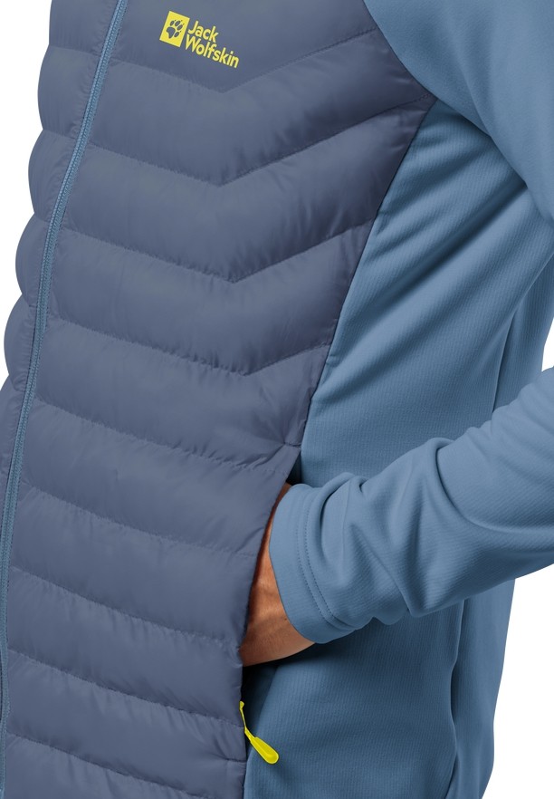Navy Men Jack Wolfskin Routeburn Pro Hybrid Jackets | 30119598