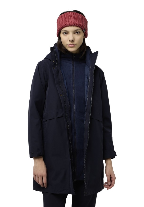 Navy Women Jack Wolfskin Baylight 3in1 Coats | 81059794