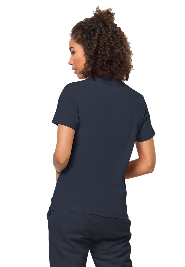 Navy Women Jack Wolfskin Essential T Shirts | 84347692