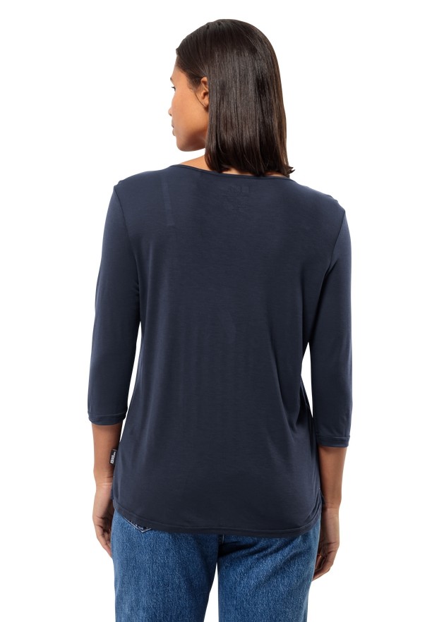 Navy Women Jack Wolfskin Mola 3/4 T Shirts | 83735881