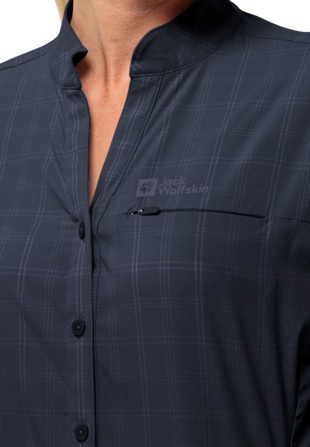 Navy Women Jack Wolfskin Norbo S/s Shirts | 60019895