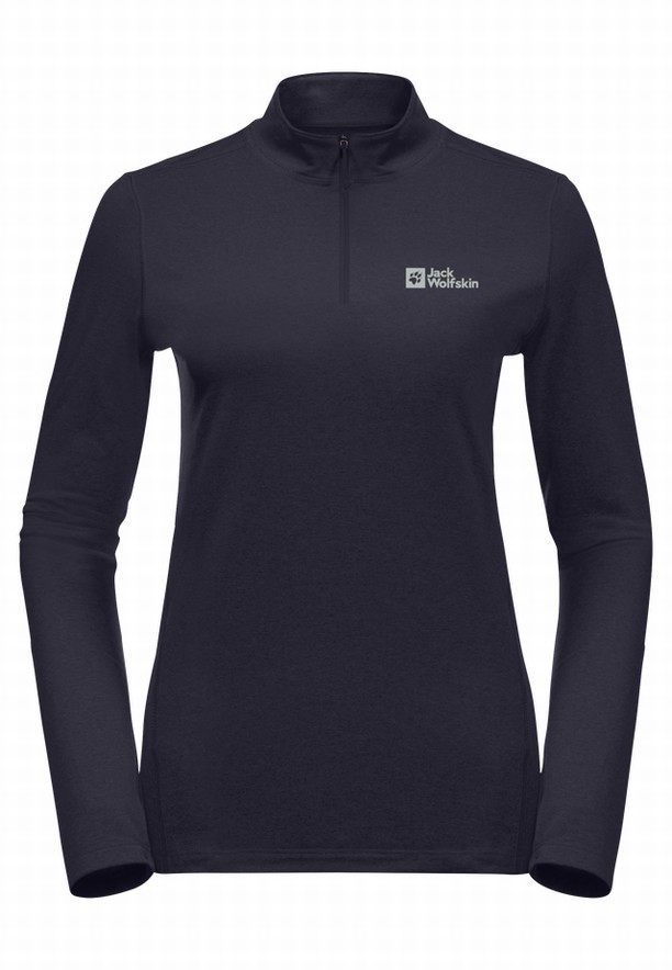 Navy Women Jack Wolfskin Skyhermal Hz T Shirts | 94419025