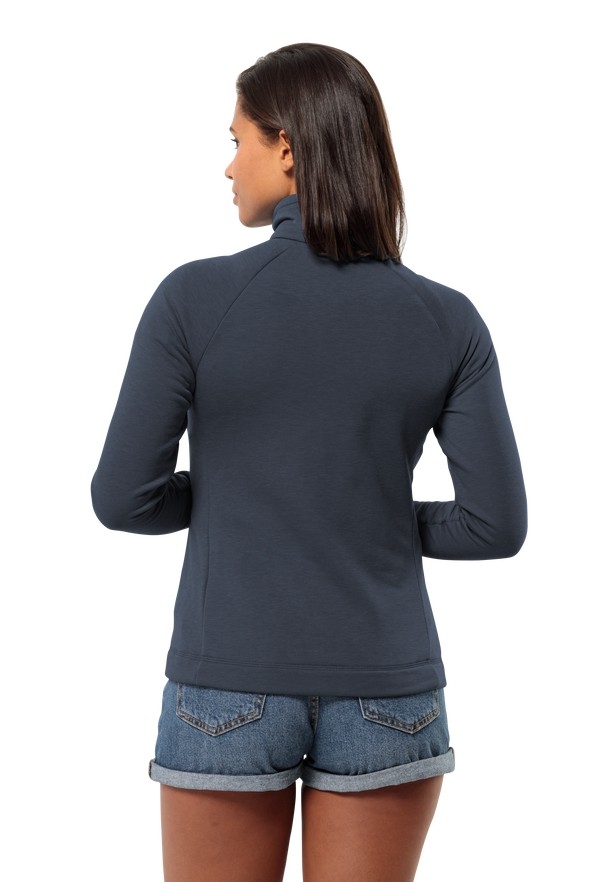 Navy Women Jack Wolfskin Waldsee Fleece Jackets | 83388059