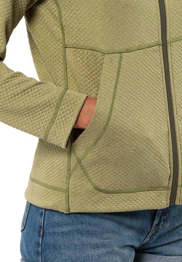 Olive Women Jack Wolfskin Fernweh Fleece Jackets | 70530436