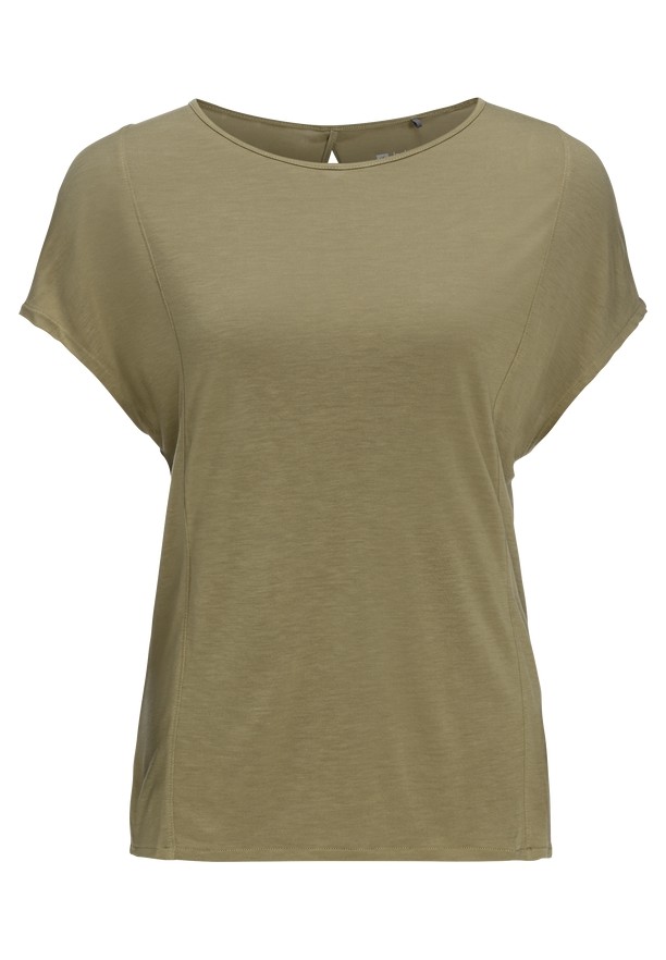 Olive Women Jack Wolfskin Mola T Shirts | 31665907