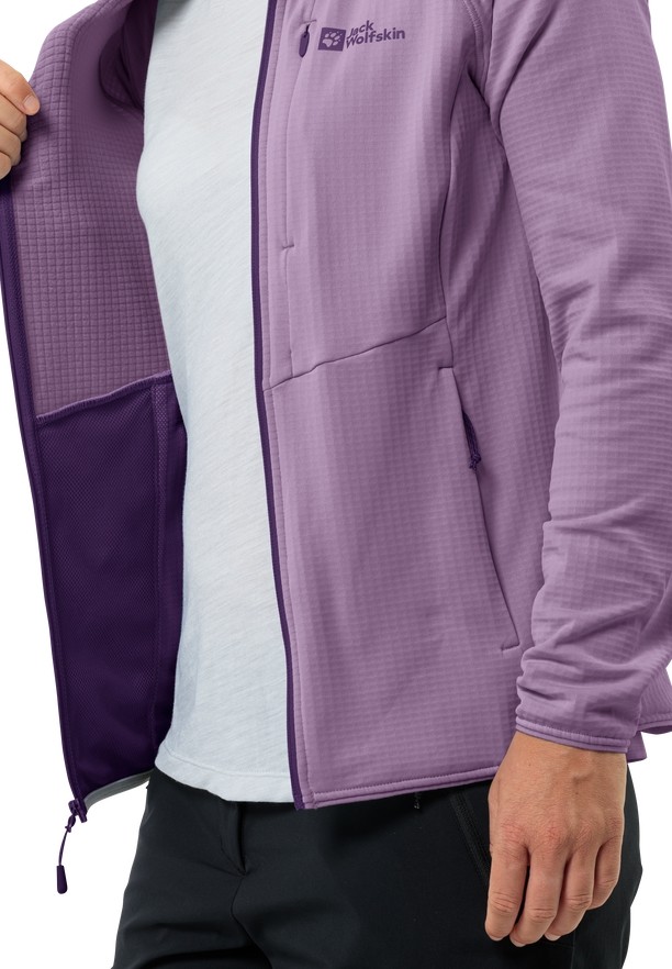 Purple Women Jack Wolfskin Kolbenberg Hooded Fz Fleece Jackets | 71097989
