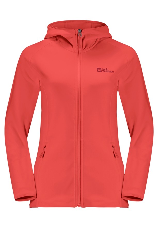 Red Women Jack Wolfskin Baiselberg Hooded Fz Fleece Jackets | 54480666