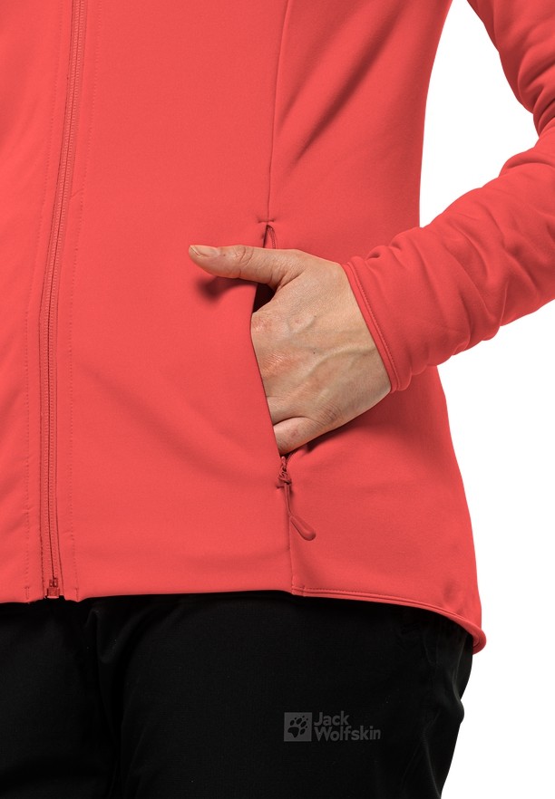Red Women Jack Wolfskin Baiselberg Hooded Fz Fleece Jackets | 54480666