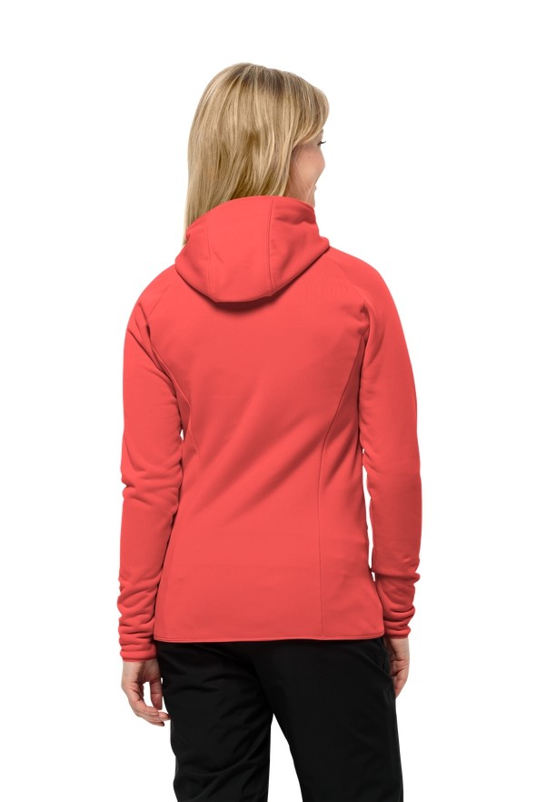 Red Women Jack Wolfskin Baiselberg Hooded Fz Fleece Jackets | 54480666
