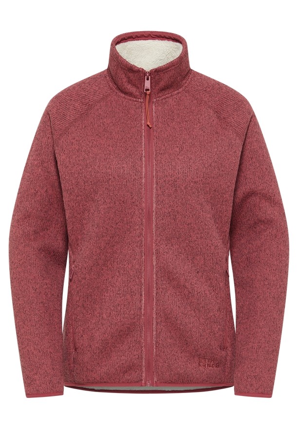 Red Women Jack Wolfskin Kaminfeuer Fleece Jackets | 70408289