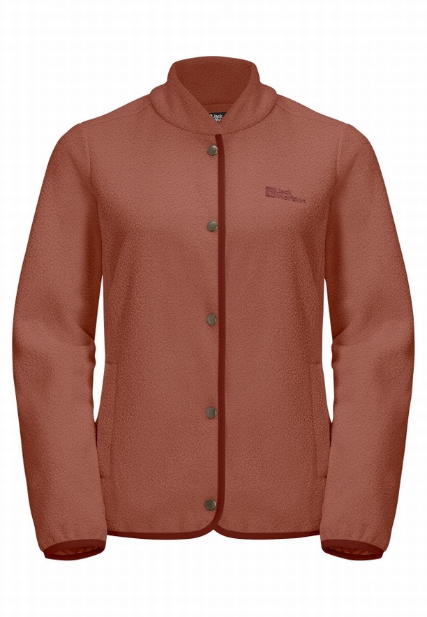 Red Women Jack Wolfskin Light Curl Fleece Jackets | 69726234