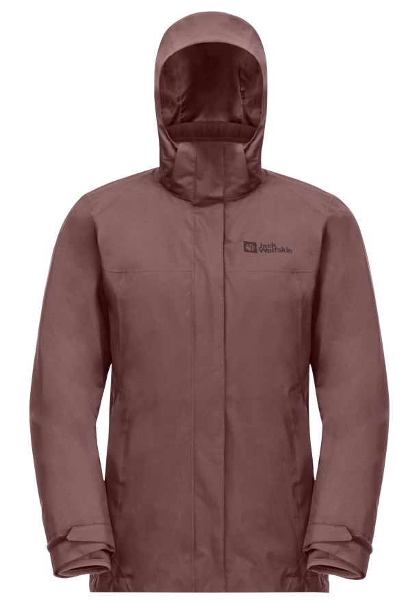 Red Women Jack Wolfskin Luntal 3in1 Jackets | 55381324