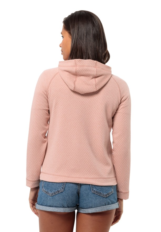 Rose Women Jack Wolfskin Fernweh Hooded Fleece Jackets | 21161448