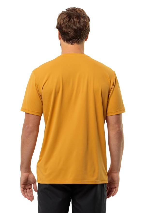 Yellow Men Jack Wolfskin Delgami S/s T Shirts | 97323553